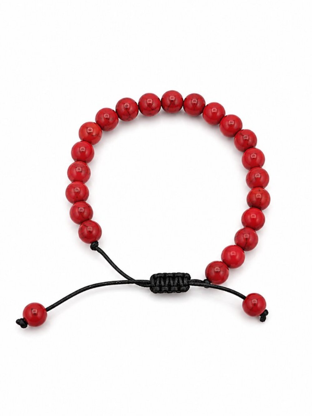 Red Howlite Adjustable Bracelet Handmade Gemstone Spiritual Jewelry